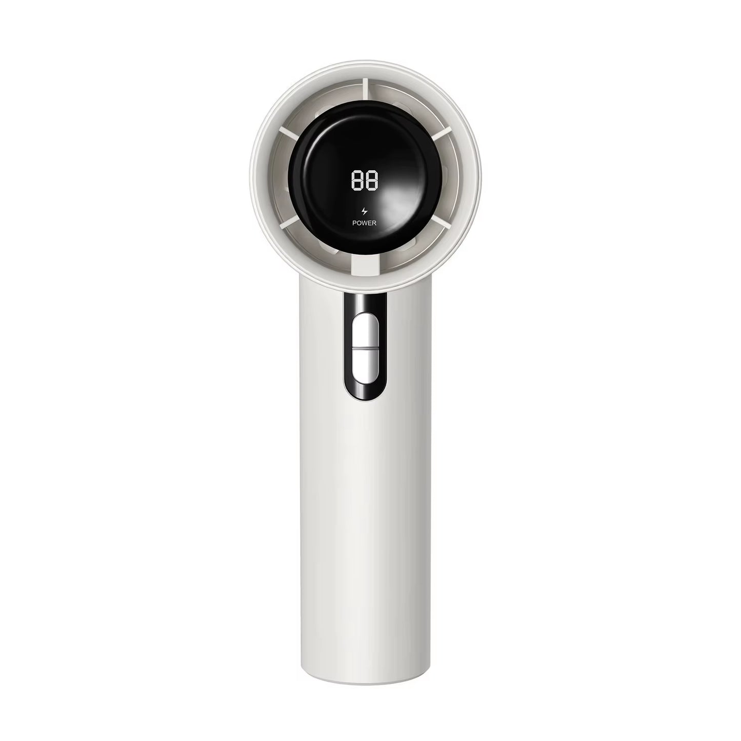 Portable Lightweight Handheld Fan ABS Mini Handheld Fan with USB Charging Digital LED Display Cool Air Guide System100-Speed