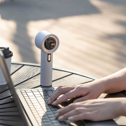 Portable Lightweight Handheld Fan ABS Mini Handheld Fan with USB Charging Digital LED Display Cool Air Guide System100-Speed