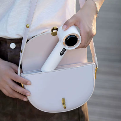 Portable Lightweight Handheld Fan ABS Mini Handheld Fan with USB Charging Digital LED Display Cool Air Guide System100-Speed